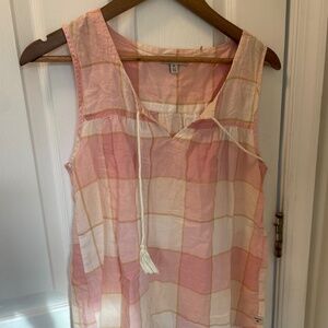 Toad & Co Plaid Sleeveless Tank Top | Medium